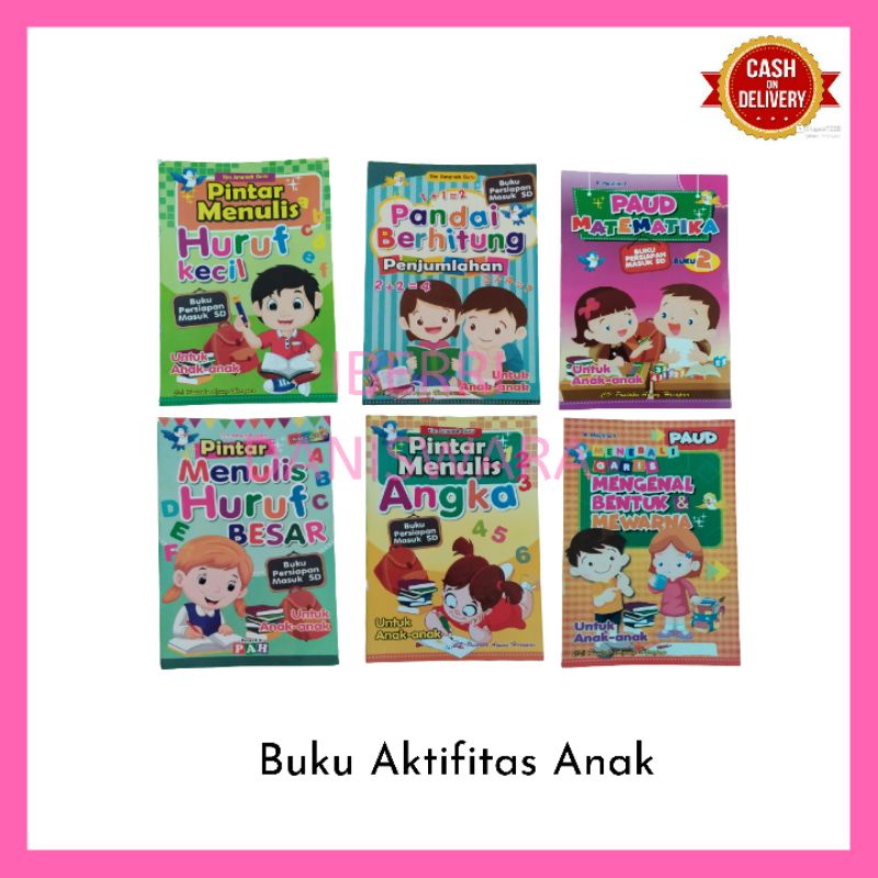 Buku PAUD / Buku aktifitas anak TK belajar menulis berhitung menarik garis dan mengaji / mainan eduk