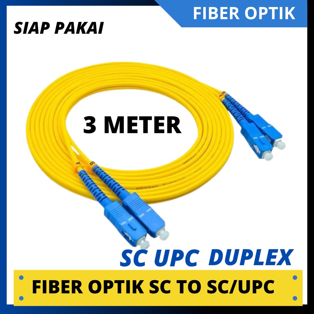 3 METER PATCHCORD FIBER OPTIK SC UPC SC UPC SM DP 2.0mm DUPLEX LSZH