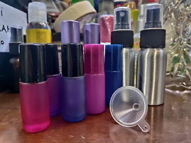 Botol Kaca Roll On 5ml Dengan Warna Tutup Sama