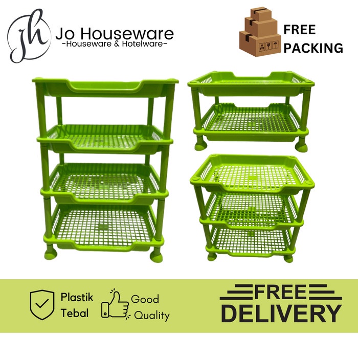 Rak susun plastik serbaguna / Rak plastik segi bumbu - susun 2