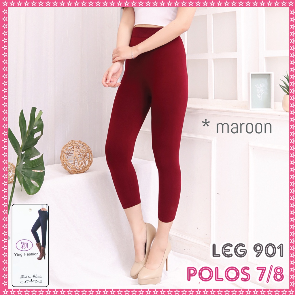 Grosir Minim 6 pcs ] Leg 701 Pendek / Legging polos pendek 7/8 import / legging polos wanita / legging polos import / legging hitam