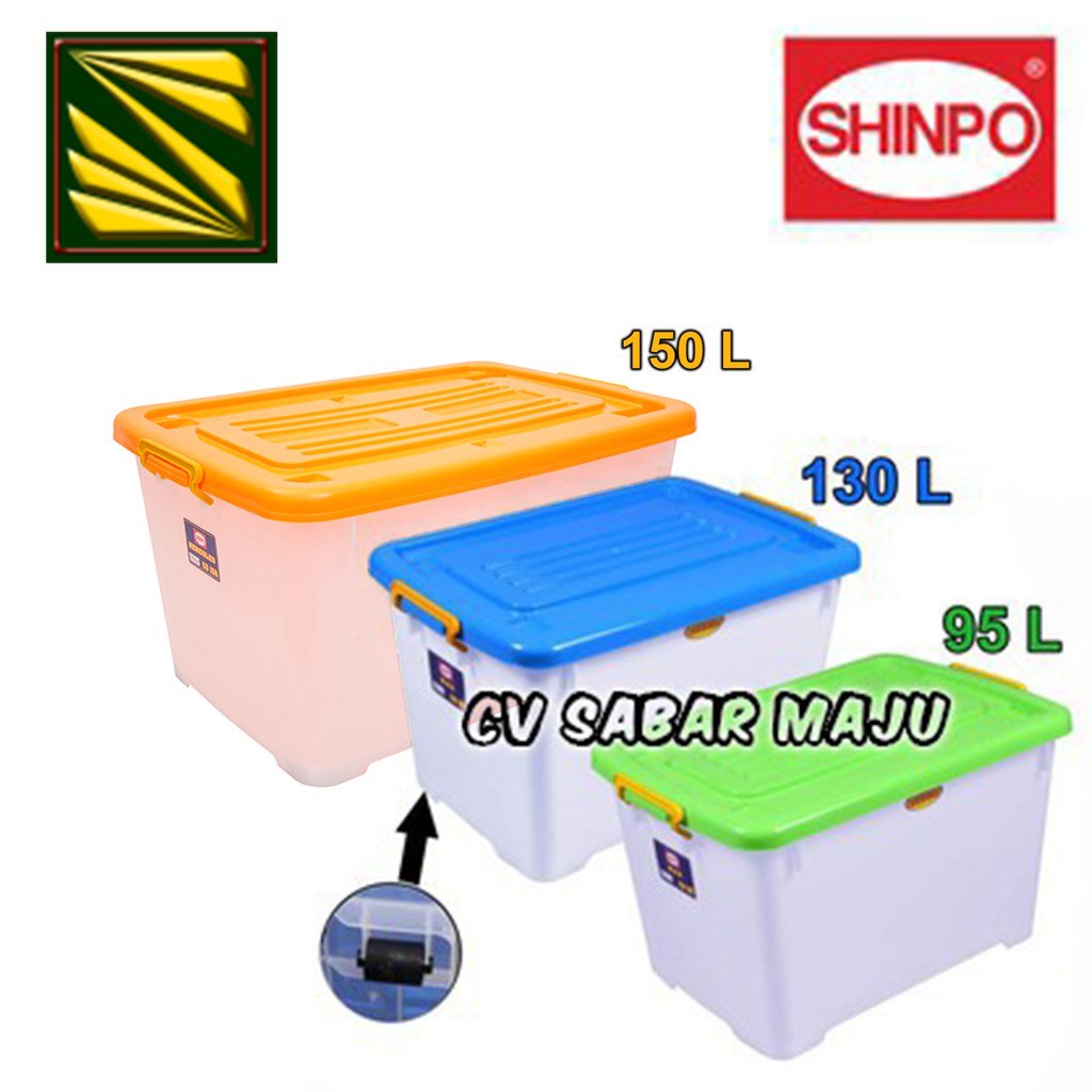 Jual Box Container Plastik Kotak Penyimpanan Serbaguna Shinpo 95 Liter 130 Liter Dan 150 7120