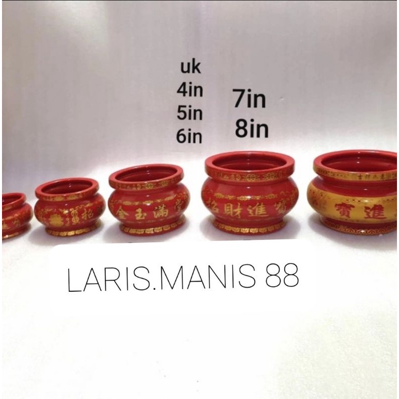hiolo hio lo tempat dupa keramik merah tulisan uk 8in