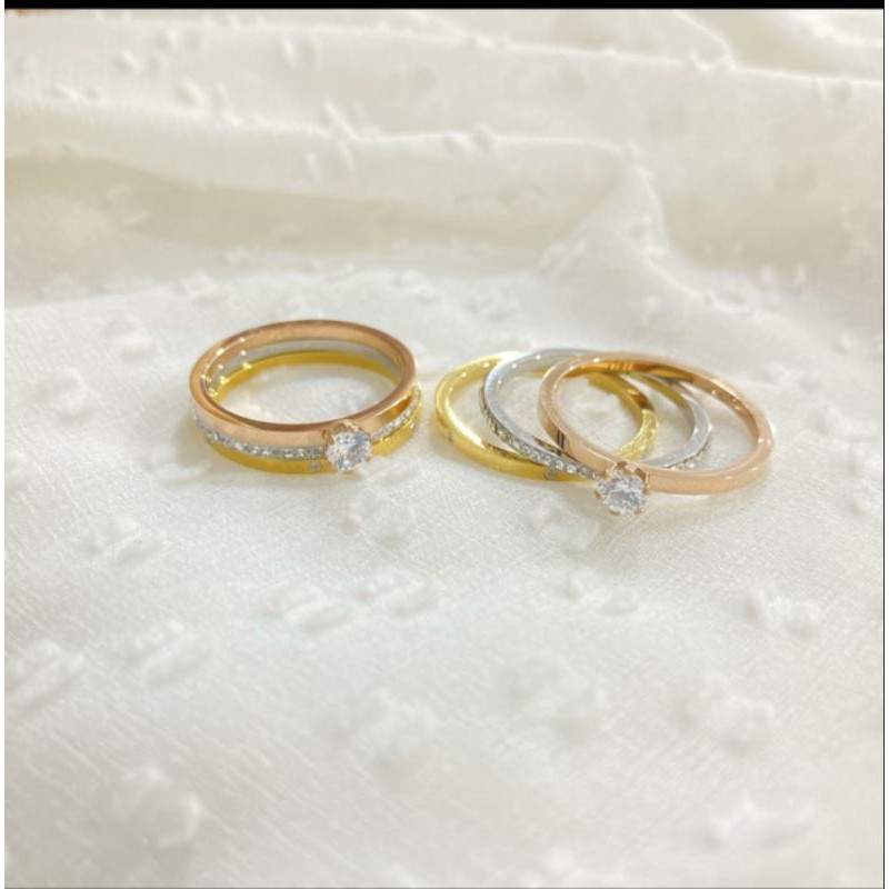 Perhiasan Cincin Titanium Permata terlaris N18052000