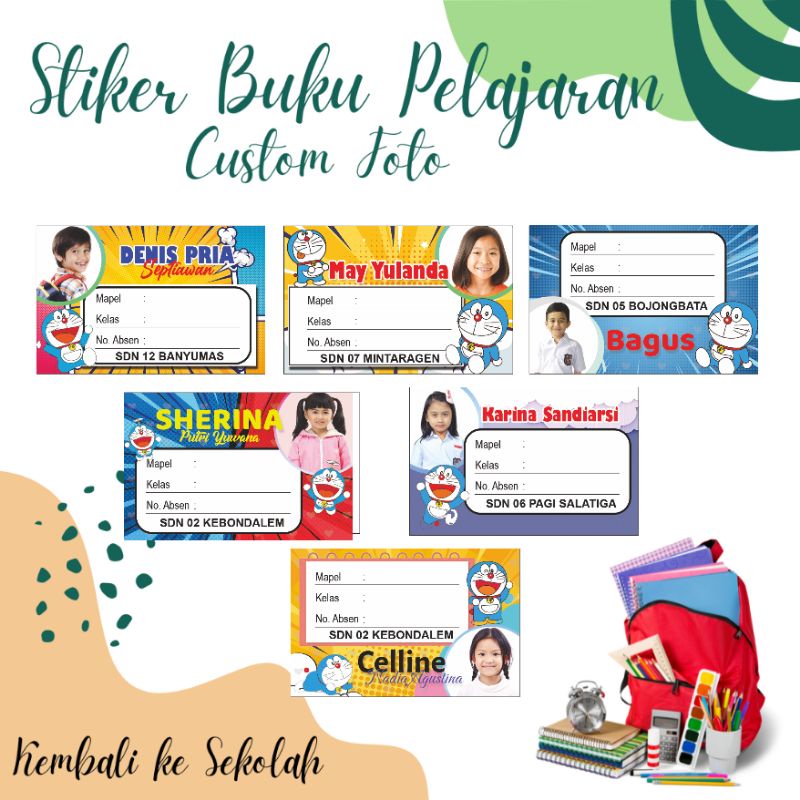 

(25 pcs) Stiker Mata Pelajaran Stiker Mapel Custom Foto Label Buku Nama Anak