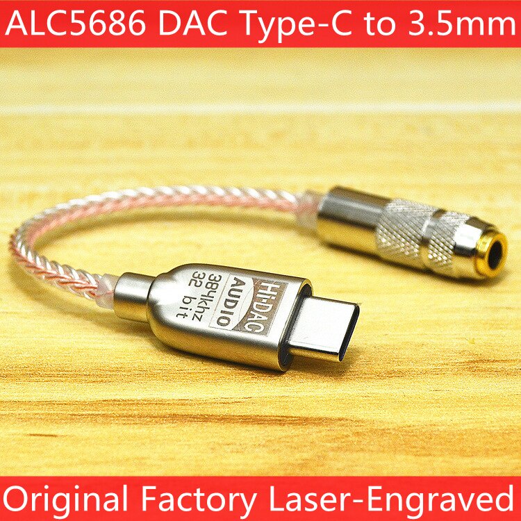 USB Type-C To 3.5mm Jack Audio Adapter Portable HIFI DAC Headphone Amplifier Decoder Converter For Andoid Win10 Ipad ES9280c