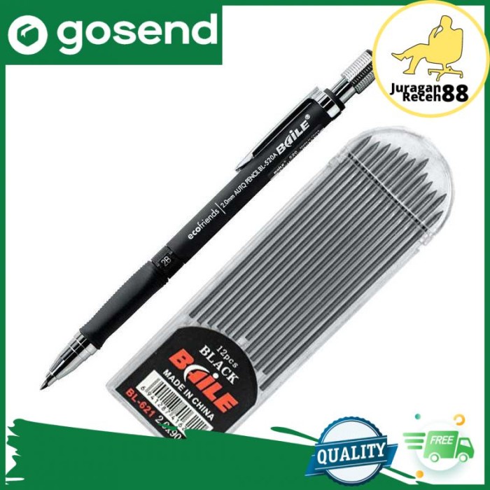 

Aman Mrooful Pensil Mekanik Mechanical Pencil 2B 2Mm 12 Isi Bergaransi