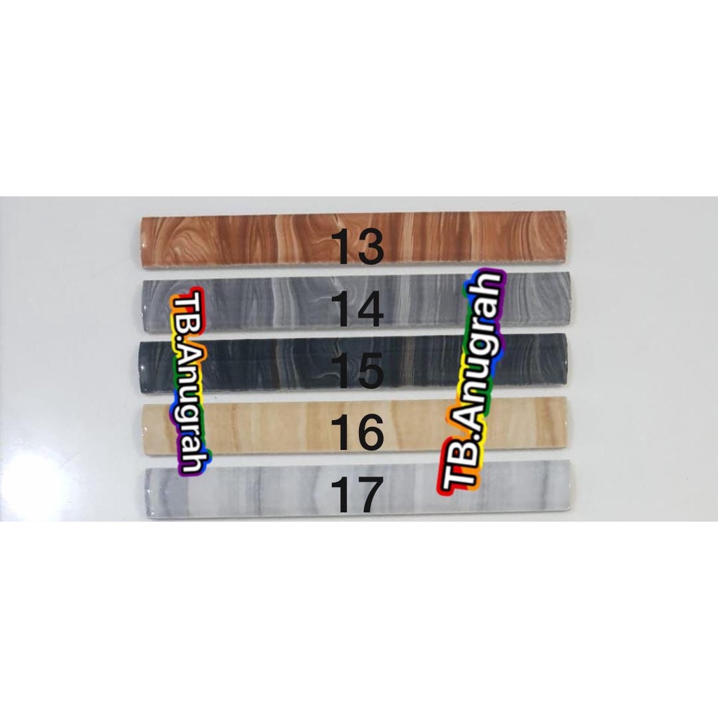 Lis Keramik Kuku Macan Motif Urat Kayu Polos 20 cm Import