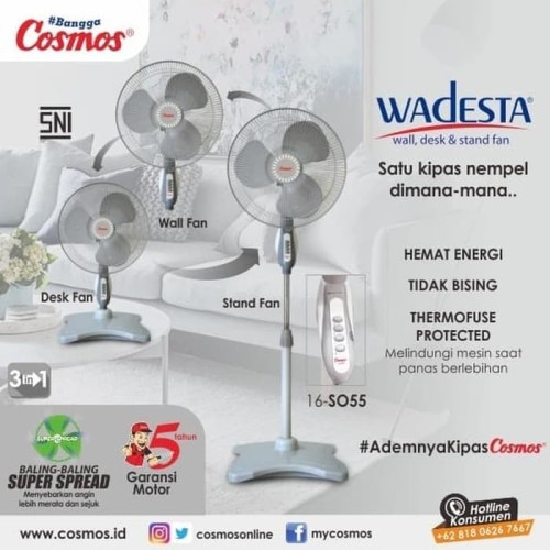 (PENGIRIMAN KHUSUS JNT/JNE/EKSPEDISI) Kipas Angin Cosmos 3in1 SO55