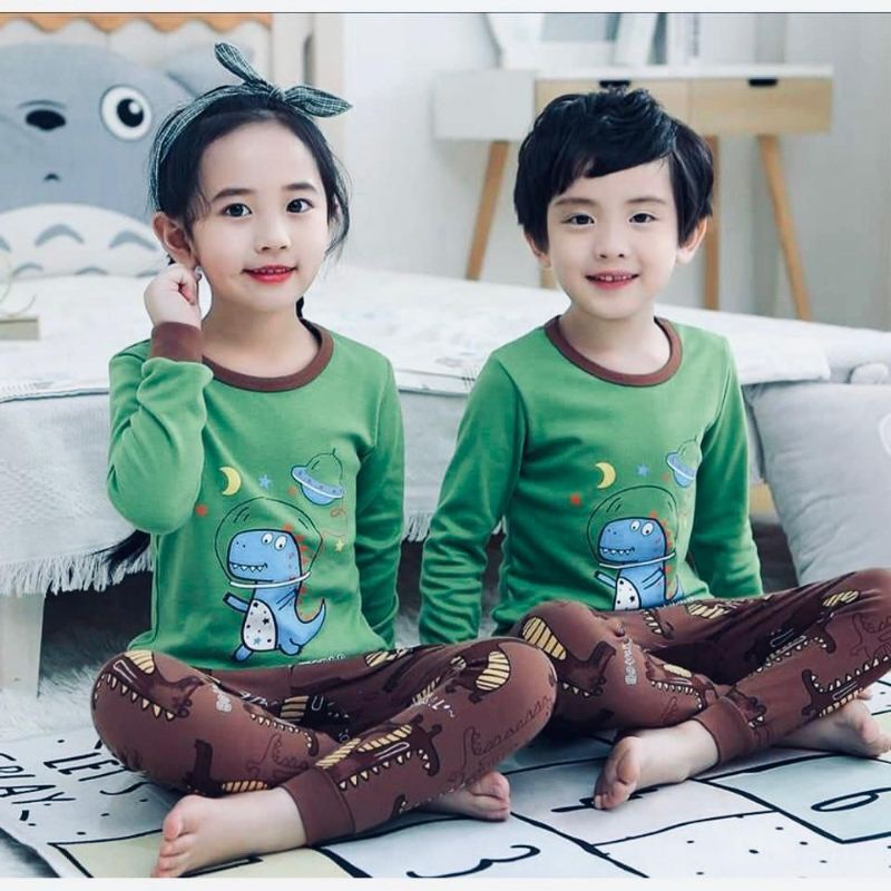 Baju Tidur Anak /Setelan Anak Couple Celana Panjang /Piyama Set Anak laki laki perempuan