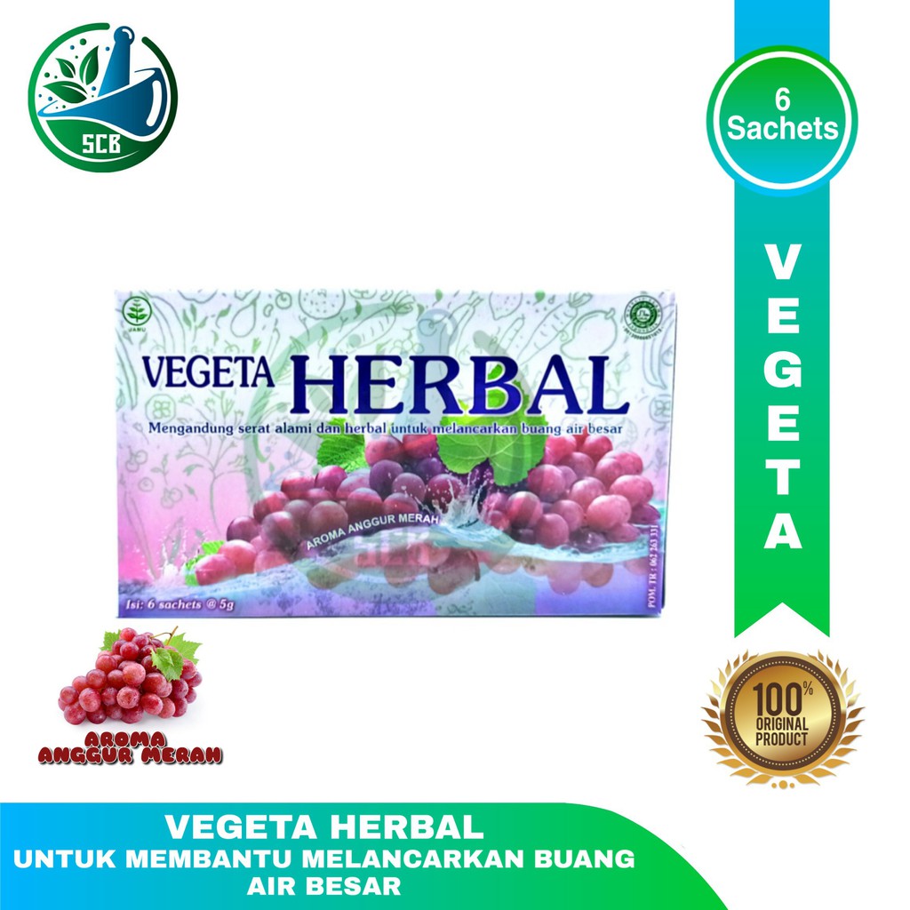 Vegeta Herbal Isi 5 Sachets - Aroma Anggur Merah