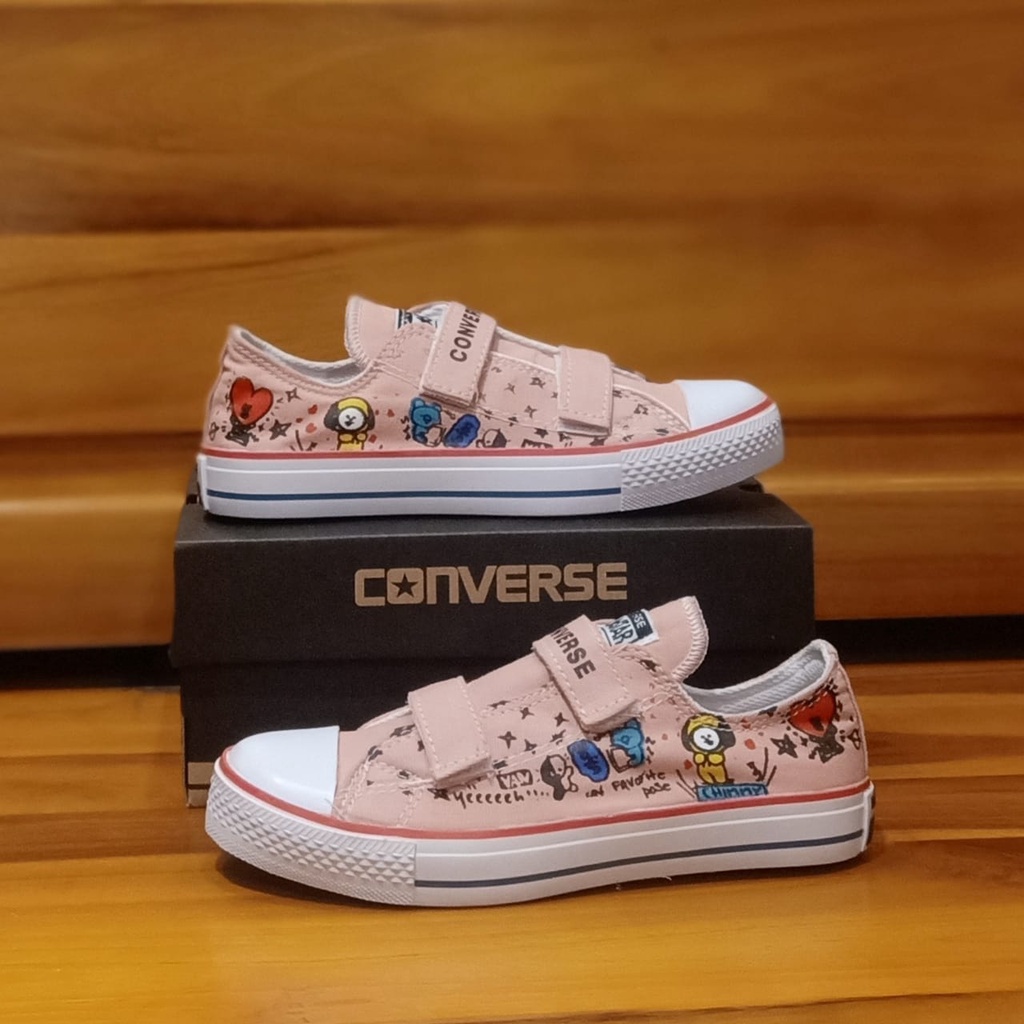 Sepatu anak sneakers bts BT21 import casual Putih terbaru termurah sekolah perempuan &amp; laki laki COD