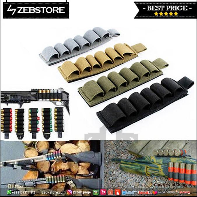 Shell Cartridge Holder Pouch 6 Rounds Ammo Shotgun Airsoft Velcro