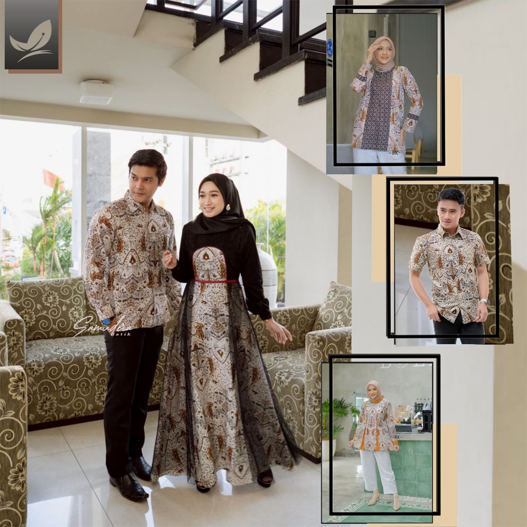 Maura Couple - Sania Ruffle Batik Couple Ori Ndoro Jowi Garansi Termurah Shopee - BATIK MODERN SOLO