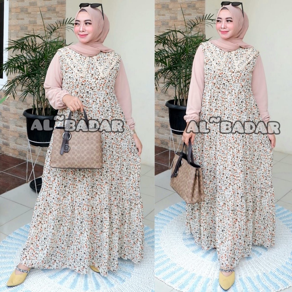 [ BISA COD ] GAMIS CERUTY BABYDOLL MOTIF MODEL KOMBINASI MIX RENDA KOREA ,DRESS FRIEANDLY BUSUI CERUTY BABYDOLL MIX KERAH RENDA,GAMIS MODEL TERBARU