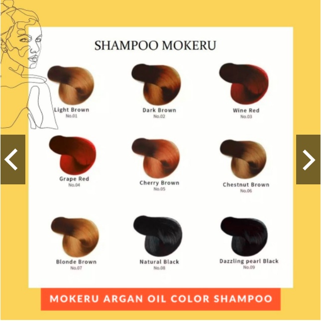 MOKERU SHOMPO SEMIR UBAN HERBAL/ obat semir mokeru coklat hitam/ pewarna rambut alami bentuk sampo ( jasa J&amp;T)