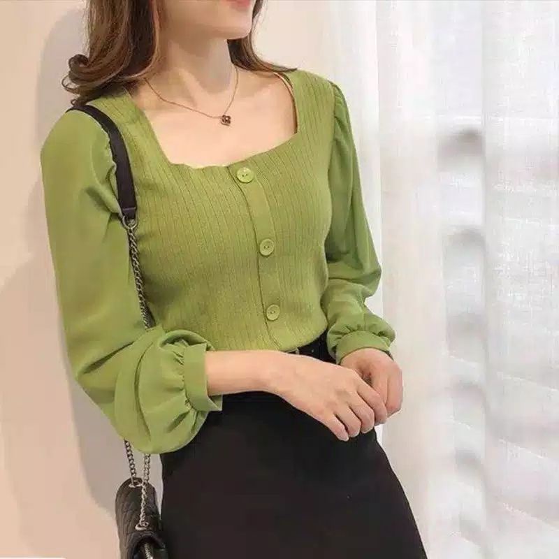 MDLV~L943 ELSI KNIT TOPS LENGAN PANJANG // WOMEN FASHION IMPORT