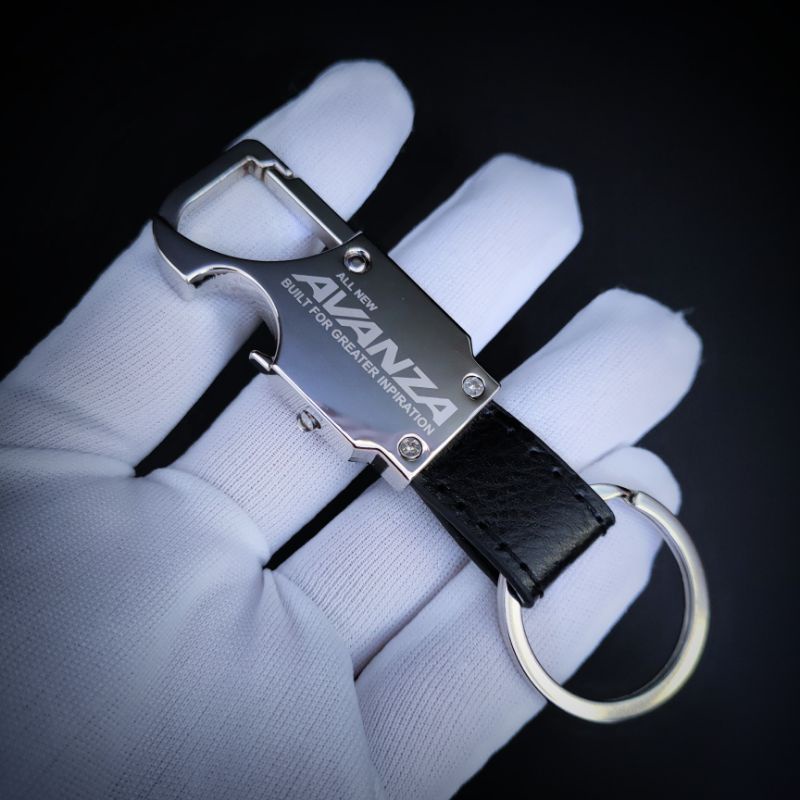 gantungan kunci keyless remote kulit stainless mobil toyota all new avanza logo