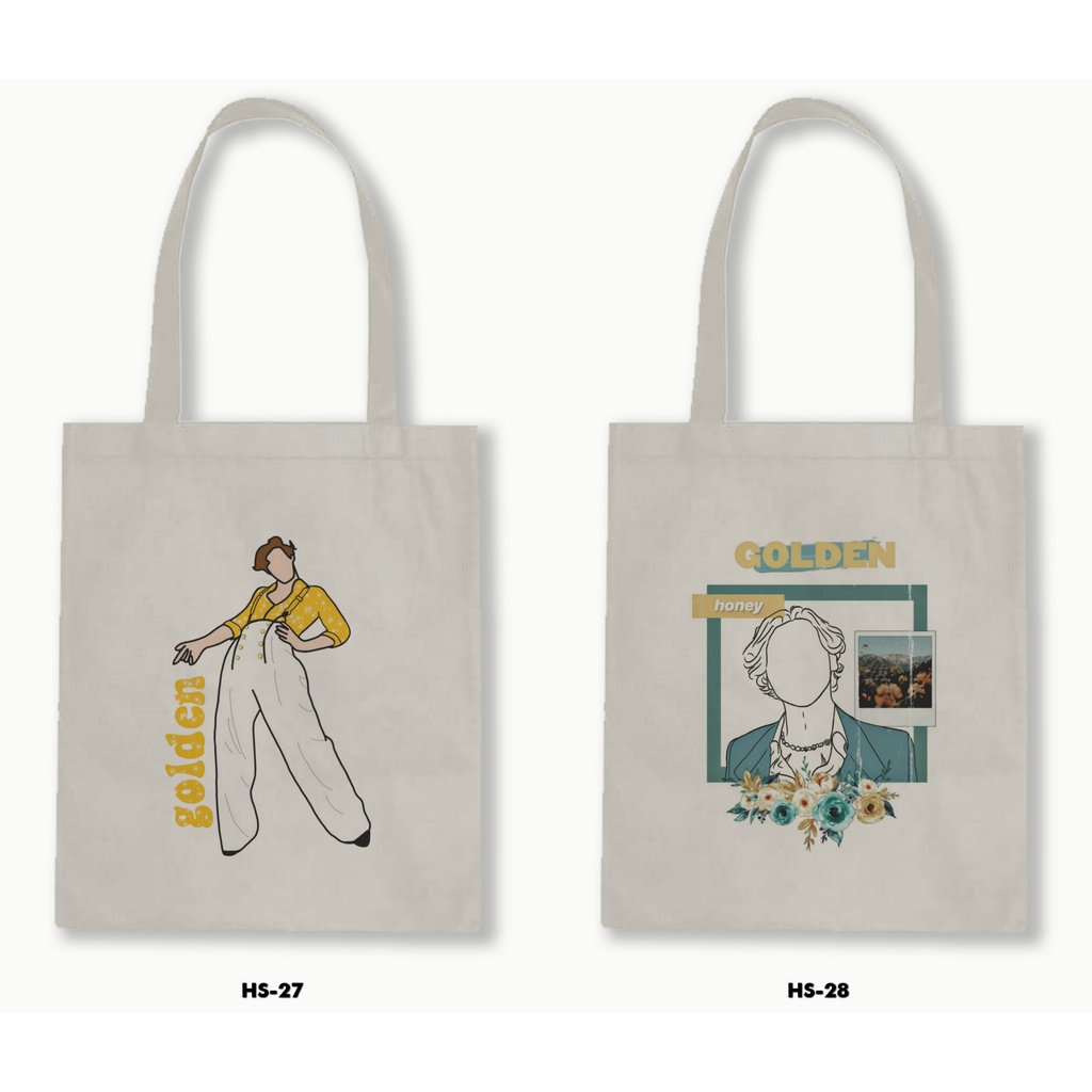 Tas Tote Bag Resleting Kanvas/Blacu  - Harry Styles 02