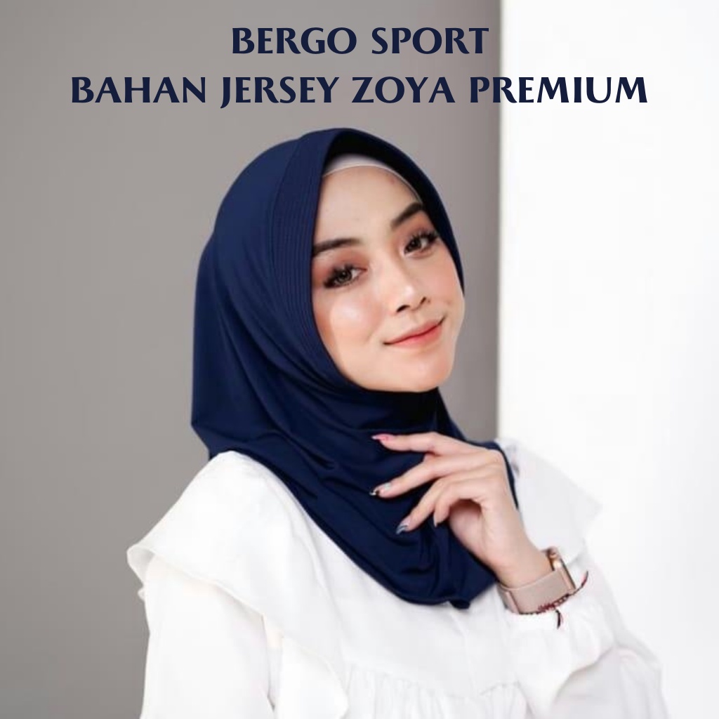 4MBusana  Bergo Sport Kerudung Sporty Hijab Jilbab Bergo Olahraga Sport Sporty Volly Wanita Muslim B