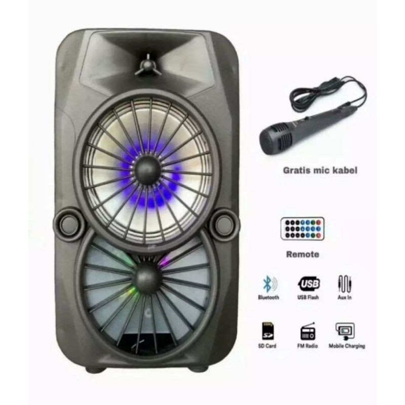 Speaker Bluetooth Karaoke Fleco Lx