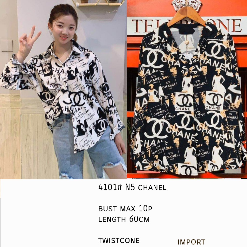 KEMEJA 4101 N5 CHANEL PREMIUM IMPORTIR TERMURAH GROSIR BAJU Pakaian Wanita Baju IMPOR Fashion IMPORT