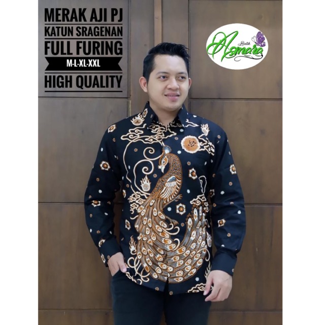 Kemeja Batik MERAK AJI FULL FURING Katun Halus Sragenan Ori Solo