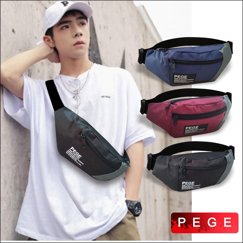 Tas Selempang Waistbag Pinggang Slempang Oval Murah Motif Keren Model Distro / Selempang Bahu Pria Wanita - PG 8843