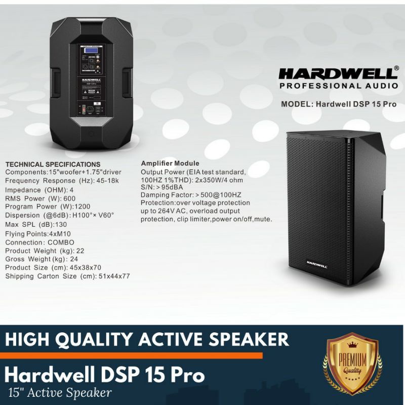 Aktip speaker profesional Hardwell dsp15 pro/Dsp15 pro/Hardwell dsp 15 pro Garansi hardwell