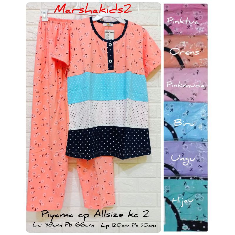 Piyama cp Allsize standar Tiana Lorita by sofie ld 98 cm baju tidur celana panjang babydoll