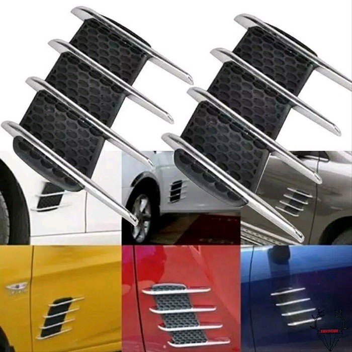 Side Vent Air Flow Side Vent Stiker Sirip Samping Mobil Universal 2pcs