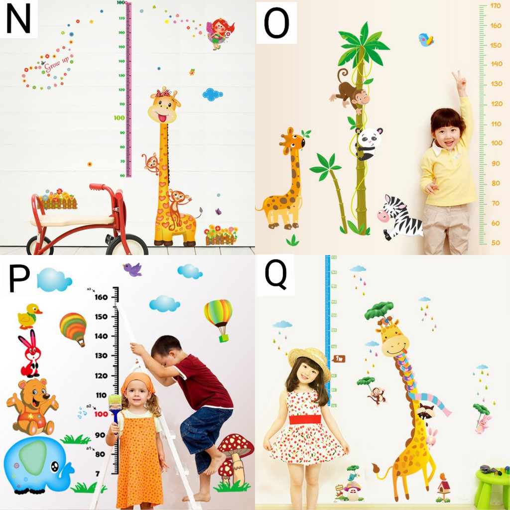 RELIZA Wall Sticker Pengukur Tinggi Badan Anak Animal Seri Baru Stiker Dinding LDR20