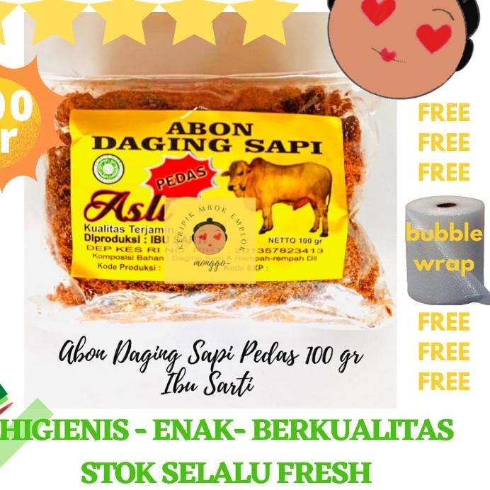 

✨Grosir✨ ABON BU SARTI (KECIL) MANIS / PEDAS - ABON DARI 100% DAGING SAPI ASLI murah