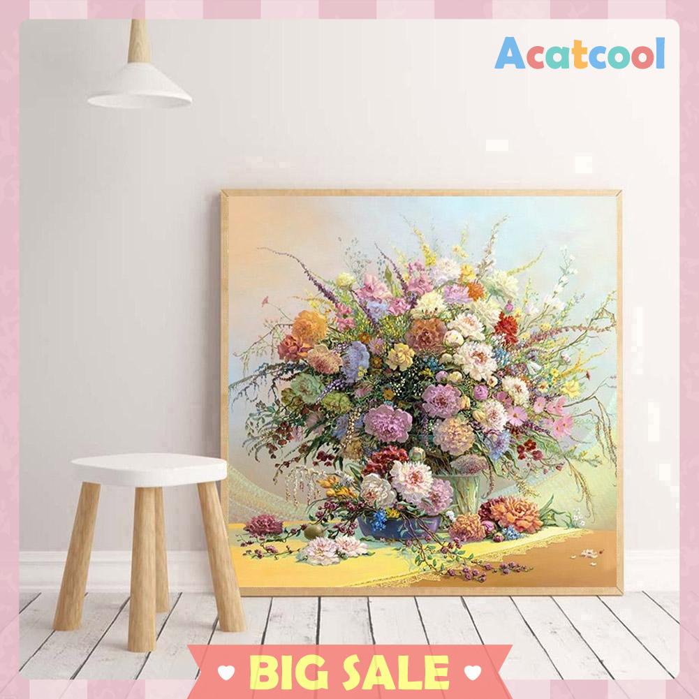 Diy Lukisan Diamond 5d Dengan Gambar Buket Bunga Untuk Hiasan Dekorasi Rumah