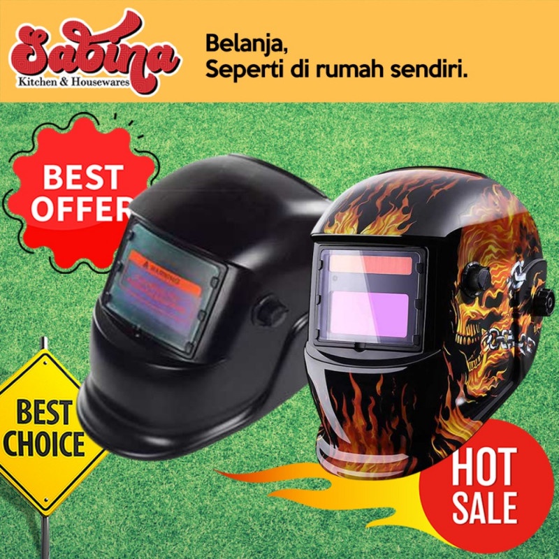 Topeng Helm Masker Kedok Kacamata Las Auto Darkening Gelap Otomatis MZ