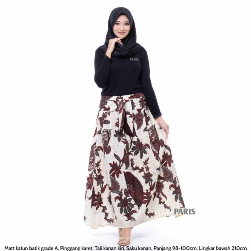 Rok Katun Motif Batik Wanita Remaja Dewasa Panjang Jumbo Fashion Muslim Kekinian Terbaru Pekalongan-B
