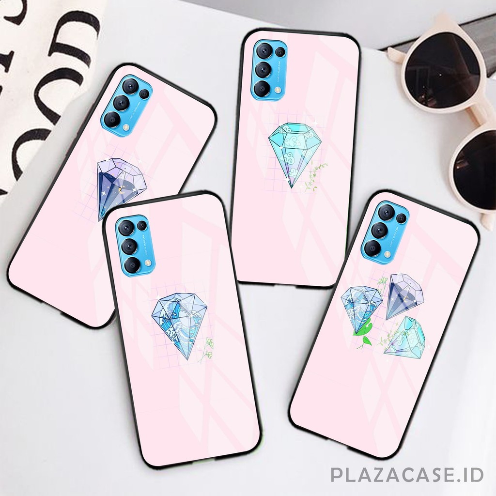 Softcase Glass Diamond [K82] for All Type OPPO RENO 5 RENO 4 RENO 4F A73 A53 A92 A91 A12 A71 A31