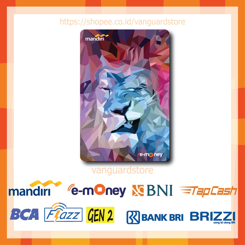 KARTU E MONEY E TOLL LION SINGA KUMPULAN 27 EMONEY MANDIRI FLAZZ BCA BNI TAPCASH BRIZZI BRI - 1 SISI