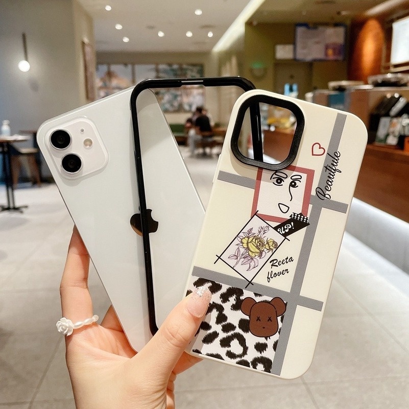 Soft Case Silikon TPU 3 in 1 Anti Jatuh Untuk iPhone 13 12 11 Pro Max X XR Xs Max 7 8 6s 6 Plus SE 2020