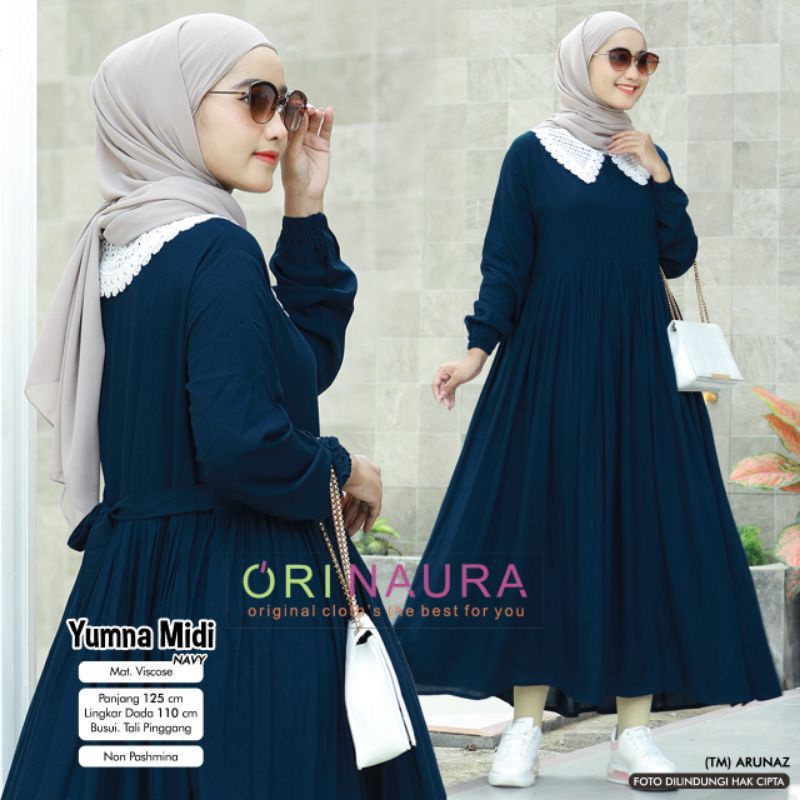 Yumna Midi ORI / gamis rayon / gamis polos / gamis remaja