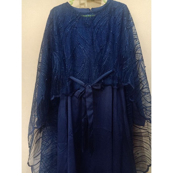 KEBAYA BROKAT NAVY / KEBAYA BROKAT BIRU DONGKER / KEBAYA BROKAT SATIN