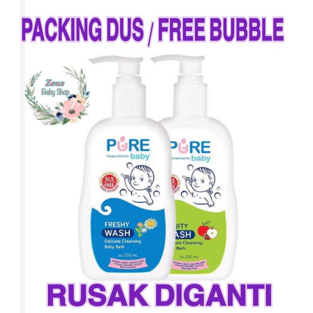 Pure Baby Wash 230ml - Pure BB wash eucalyptus - PURE BB WASH EUCALYPTUS OIL 230ML -Sabun Mandi BayiPure Baby Wash 2 In 1 | Freshy &amp; Fruity