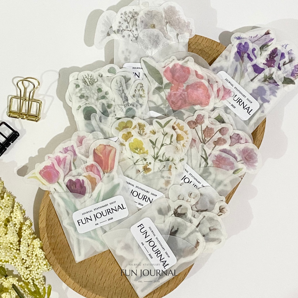 

GARDEN FLOWER ON WASHI STICKER STIKER FLAKES PACK UNTUK JURNAL JOURNAL BUJO SCRAPBOOK DIY