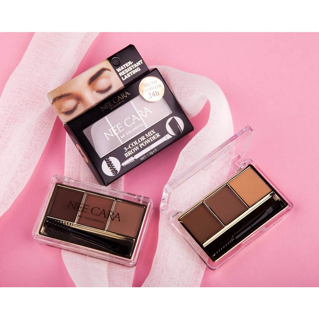 [TERMURAH] Nee Cara 3 Color Mix Brow Powder | Eyebrow Powder | Pensil Alis Browit.id