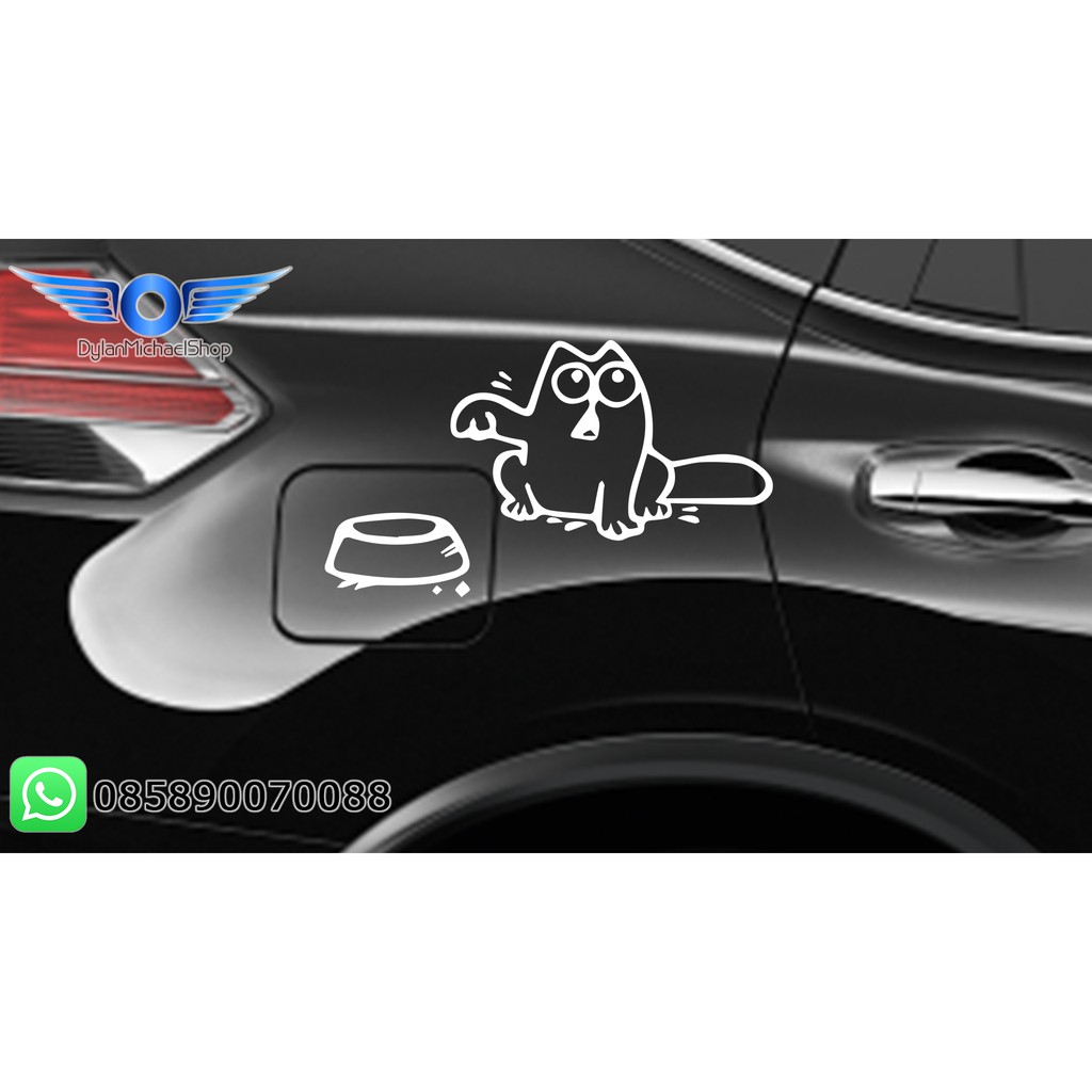 Stiker Mobil Tutup Tangki Bensin Pet minta makan Cover Fuel Sticker