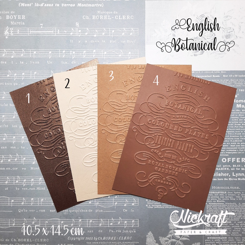 Emboss Paper - ENGLISH BOTANICAL Embossing Folder Kertas Motif Timbul