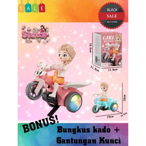 Mainan sepeda Frozen Elsa stunt bicycle perempuan mainan anak perempuan