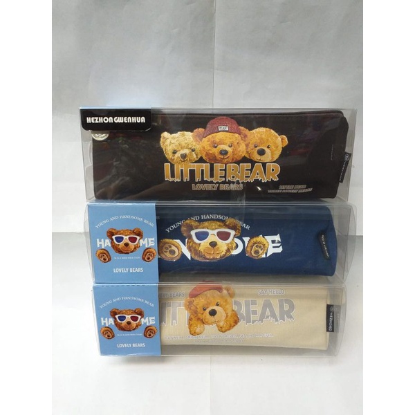 

Kotak pensil bahan / Pensil case kain / Kotak pensil model korea / Aesthetic pencil case / Kawaii pencil case / Kotak pensil lucu cute teddy bear beruang polar bear