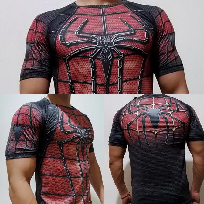 Baju GymHot Sale► Kaos Fitnes Spiderman Superhero - M-L Ready Stock