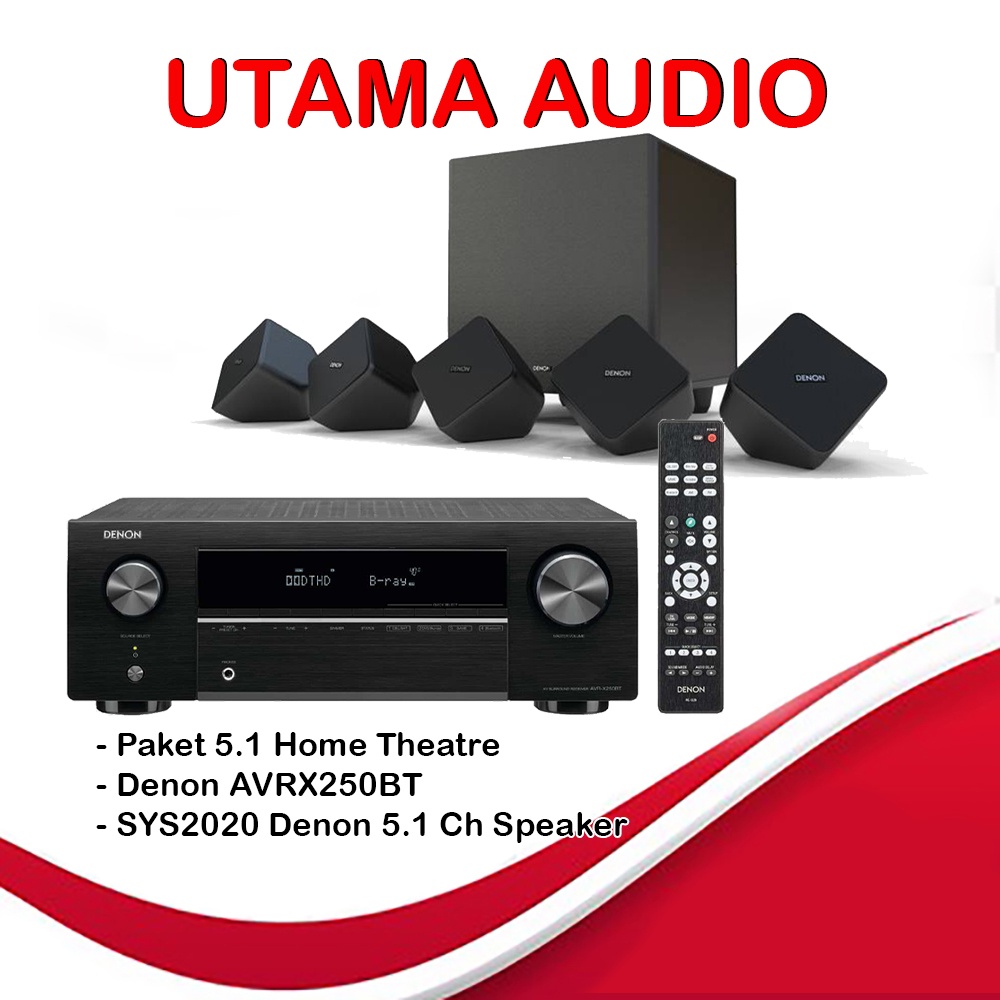 Paket Denon SYS2020 AVRX250BT AV Receiver 5.1Ch